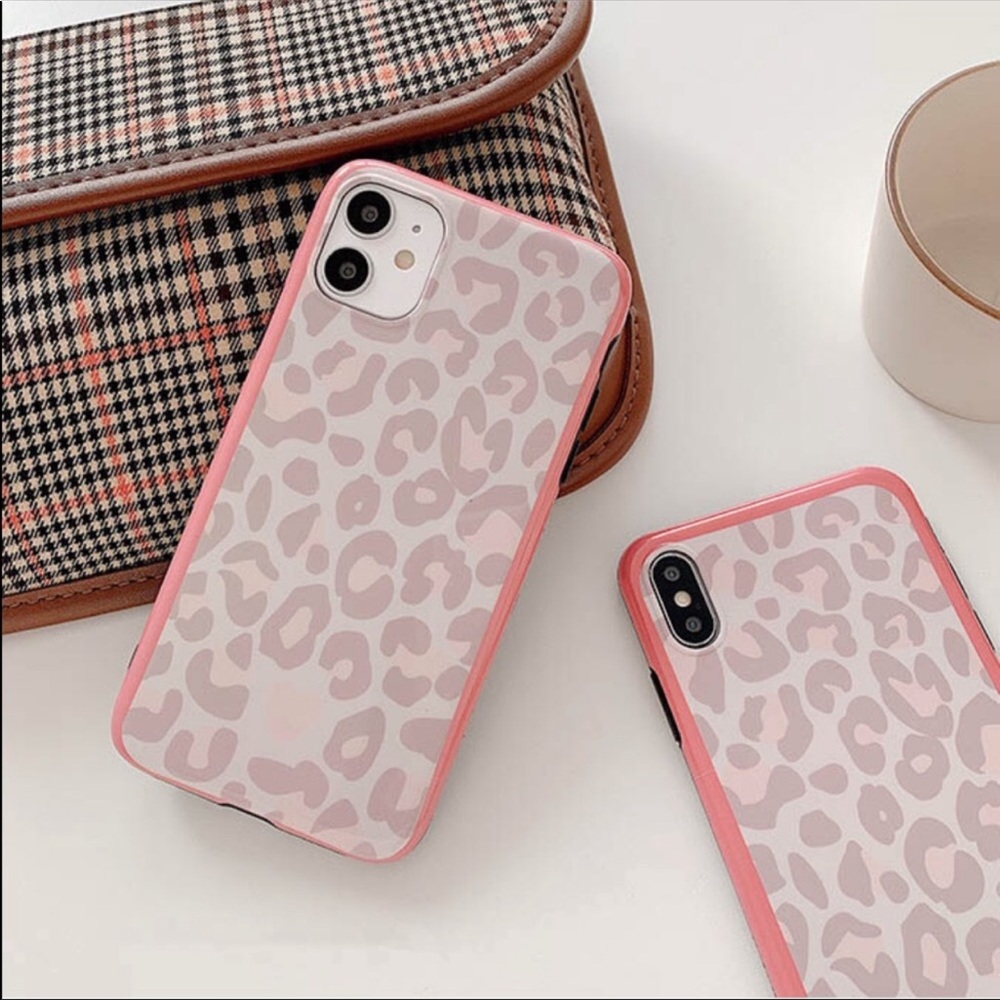 LAST ONE Pink and Brown Leopard Print iPhone Case